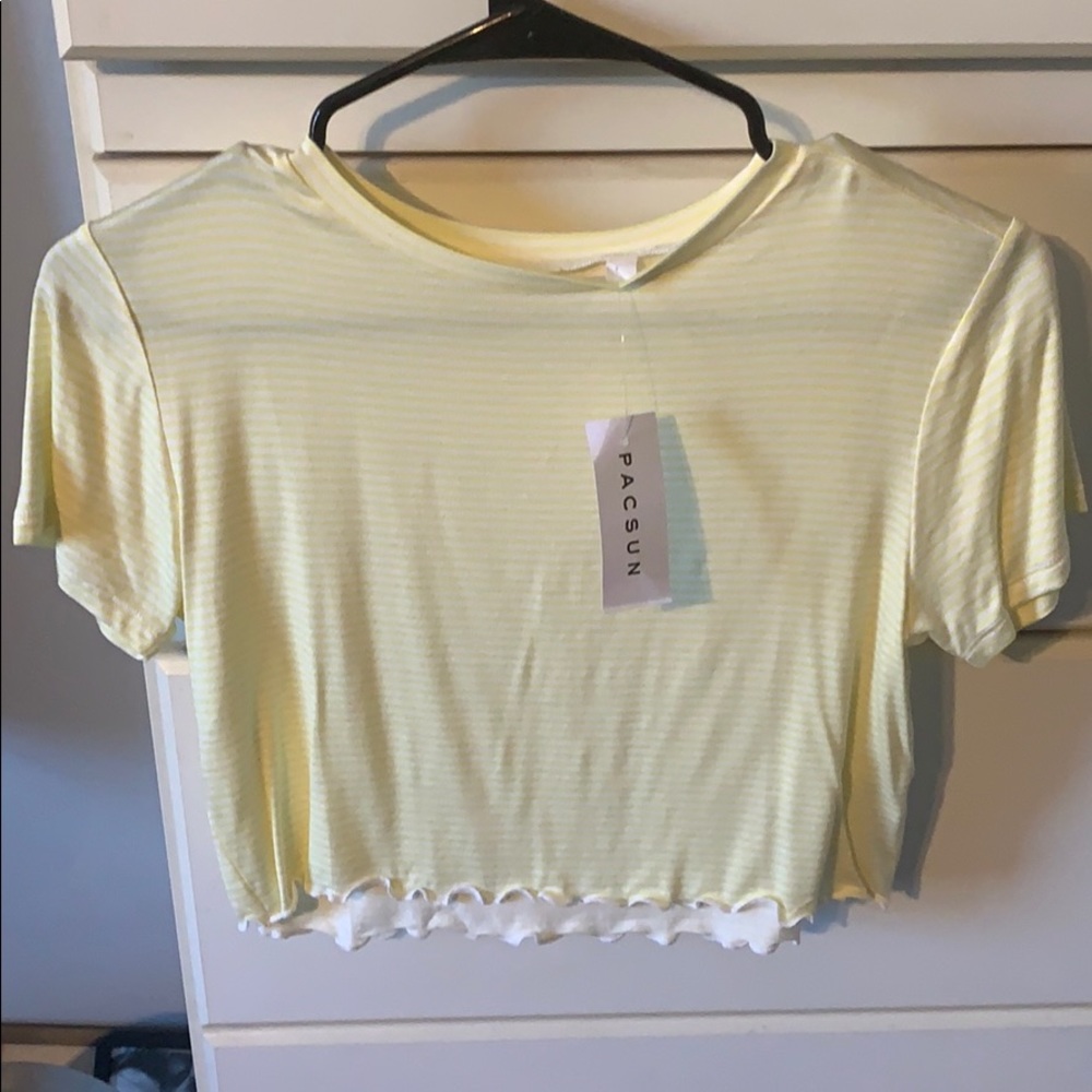 Yellow striped crop top